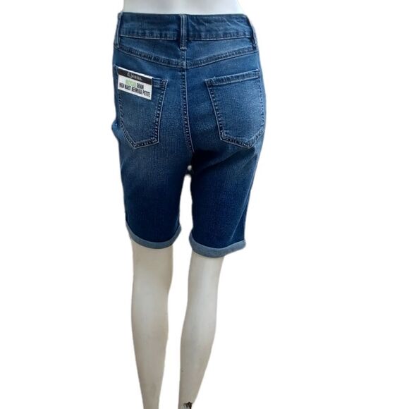 602430.....d.Jeans High Waist Bermuda Shorts Size 6P, W27, 8 1/2"Inseam 9"Rise - Picture 4 of 6